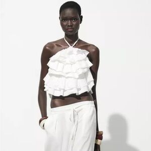 NWT Zara White Halter Top